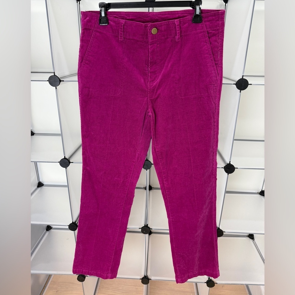 Caribbean Joe Women's Corduroy Straight Leg Pants Bright Pink Size 12
